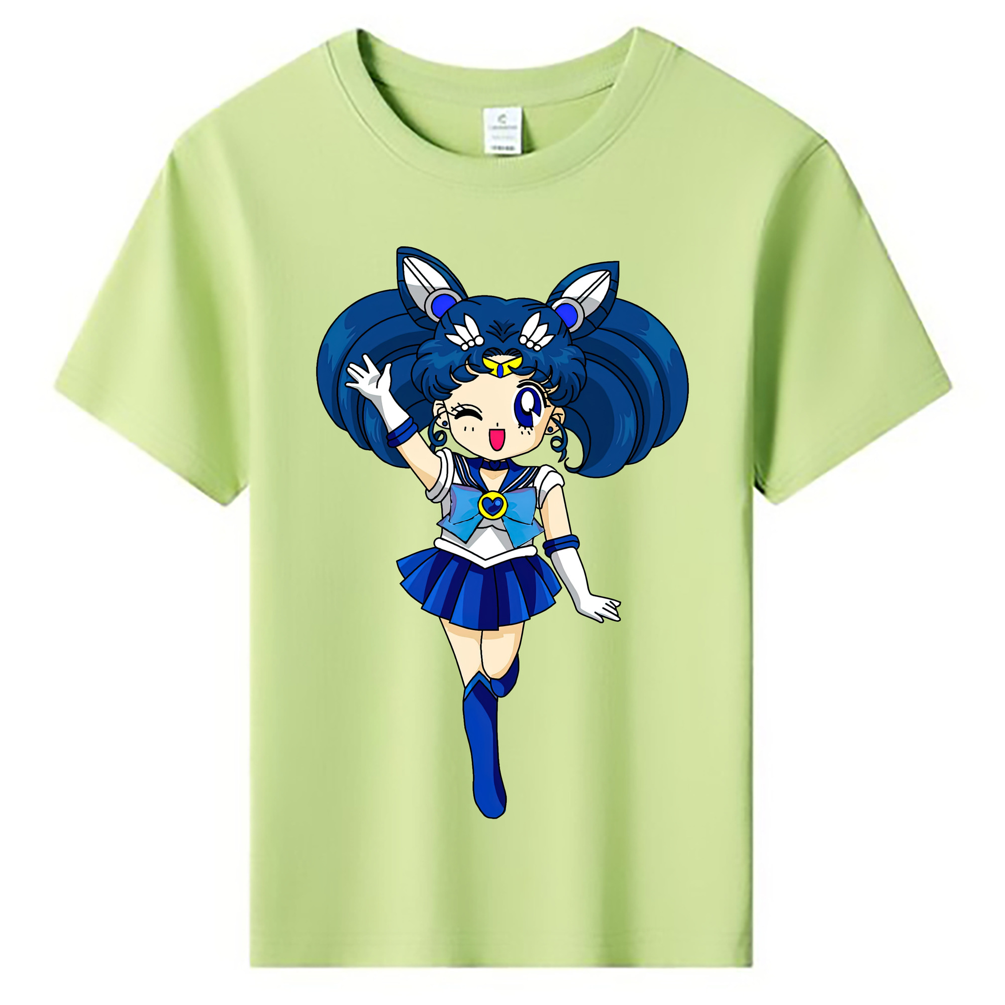 （画像用） 美少女戦士セーラームーン 水野 亜美 みずの あみ Sailor Moon Mizuno Ami 綿100％キッズTシャツ（フロントプリント）